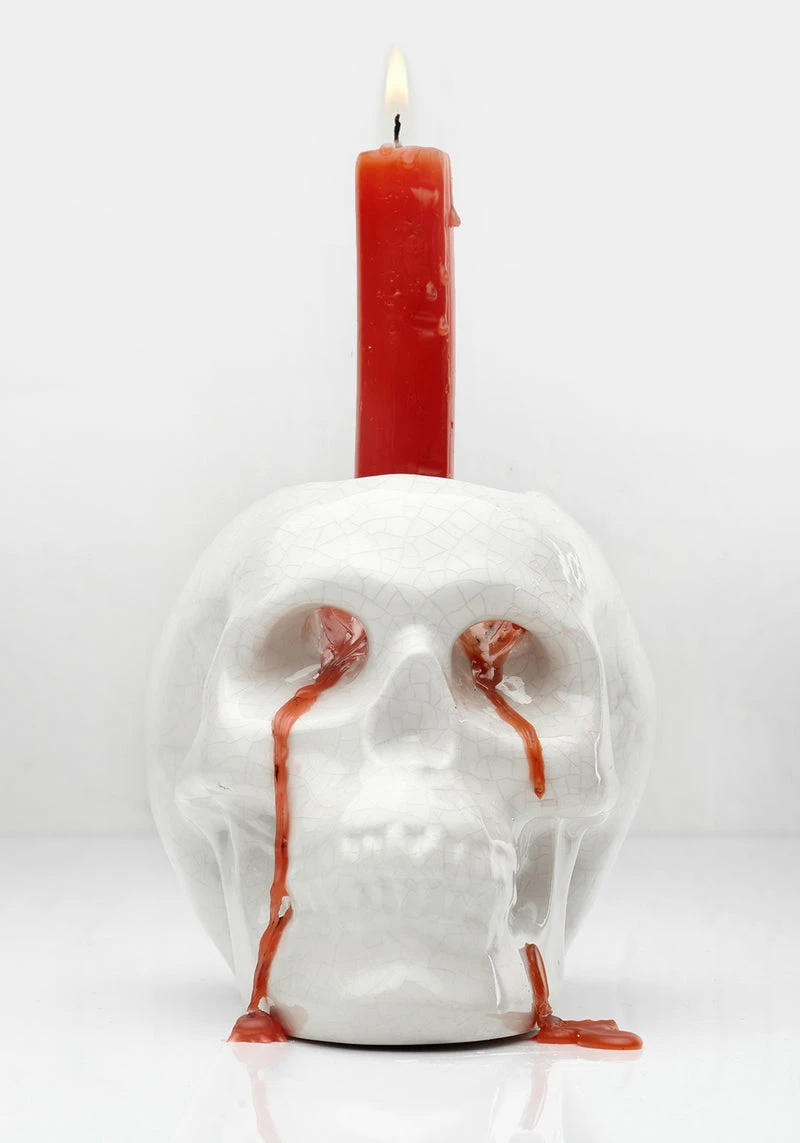 AFT1 CRYING SKULL CANDLE HOLDER 2 AFT1 CRYING SKULL CANDLE HOLDER - Image 2
