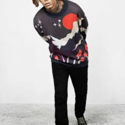 BET1 Faraway Unisex Mock Neck Jumper -Cheap Disturbia Shop AW22B181 Faraway Oversized Jumper 003 800x