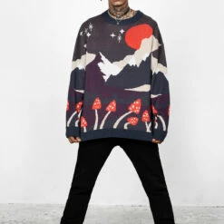 BET1 Faraway Unisex Mock Neck Jumper -Cheap Disturbia Shop AW22B181 Faraway Oversized Jumper 008 800x