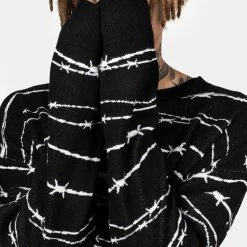 BET1 Barbed Longline Crew Neck Jumper 7 BET1 Barbed Longline Crew Neck Jumper -Cheap Disturbia Shop AW22B184 Barbed Longline Crew Neck Jumper 003 b7d5d47c 2471 43db aaf7 0d8e9a0c2253 800x