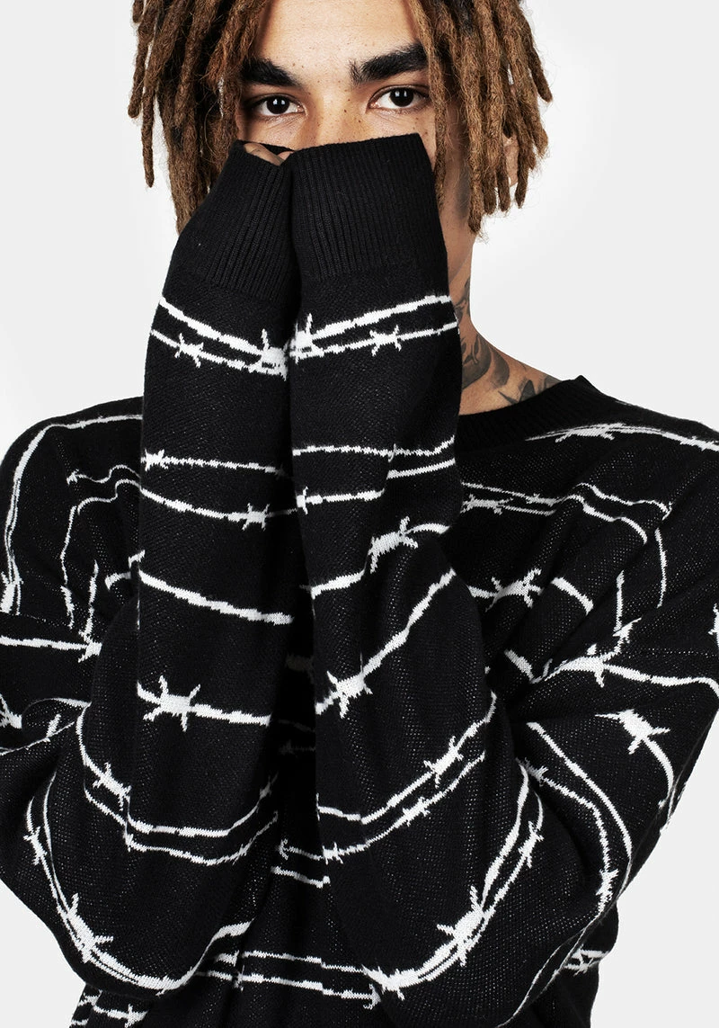 BET1 Barbed Longline Crew Neck Jumper 2 BET1 Barbed Longline Crew Neck Jumper - Image 2