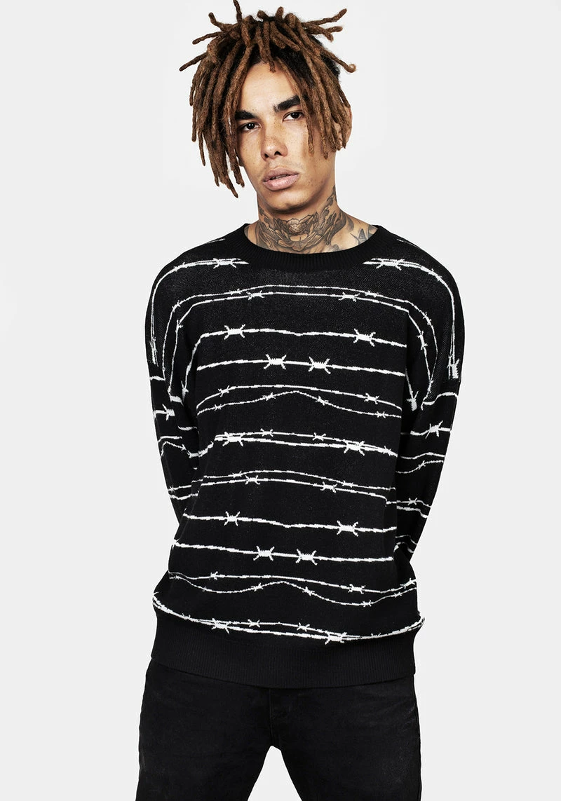 BET1 Barbed Longline Crew Neck Jumper 1 BET1 Barbed Longline Crew Neck Jumper