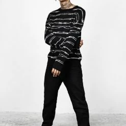 BET1 Barbed Longline Crew Neck Jumper 9 BET1 Barbed Longline Crew Neck Jumper -Cheap Disturbia Shop AW22B184 Barbed Longline Crew Neck Jumper 005 b9b6c035 a17c 47f1 b6c1 f3241e4e0775 800x
