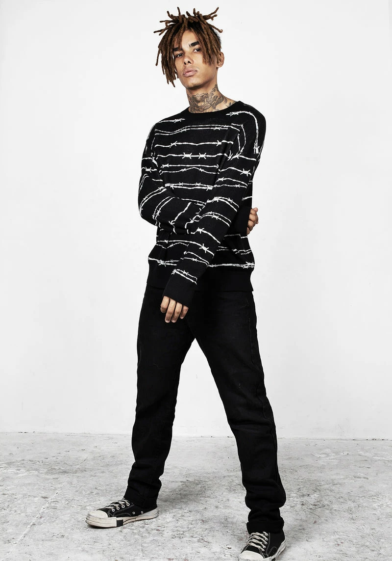 BET1 Barbed Longline Crew Neck Jumper 4 BET1 Barbed Longline Crew Neck Jumper - Image 4