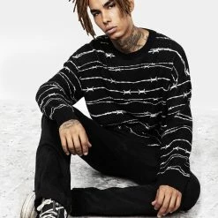 BET1 Barbed Longline Crew Neck Jumper 11 BET1 Barbed Longline Crew Neck Jumper -Cheap Disturbia Shop AW22B184 Barbed Longline Crew Neck Jumper 007 a93cbff4 90de 4f40 9c5b f6171c6920dd 800x