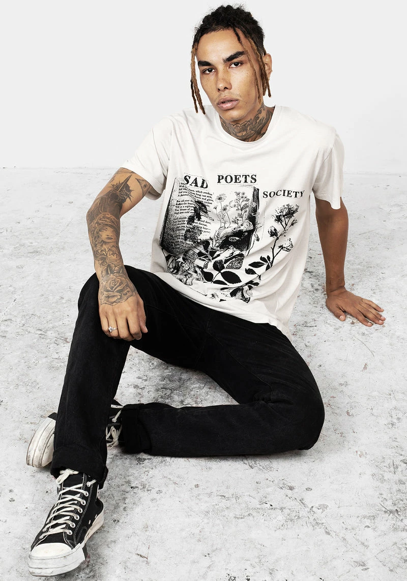 DMT1 Sad Poets Vintage Off White Washed T-Shirt - Image 3