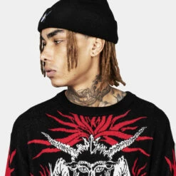 HXC1 Spinneret Embroidered Pom Pom Beanie -Cheap Disturbia Shop AW22HXC191 Spinneret Embroidered Pom Pom Beanie 002 800x