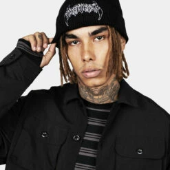 HXC1 Distorted Disturbia Embroidered Beanie 15 HXC1 Distorted Disturbia Embroidered Beanie -Cheap Disturbia Shop AW22HXC192 Distorted Disturbia Embroidered Beanie 001 800x