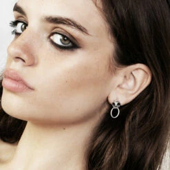 TOU1 Sphynx Silver Hoop Earrings -Cheap Disturbia Shop SS22TS03 Sphynx Silver Hoop Earrings 001 800x