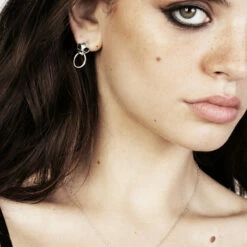 TOU1 Sphynx Silver Hoop Earrings -Cheap Disturbia Shop SS22TS03 Sphynx Silver Hoop Earrings 002 800x