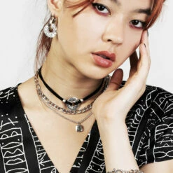 TOU1 Runes Layered Necklace -Cheap Disturbia Shop SS22TS19 Runes Layered Necklace 005 800x
