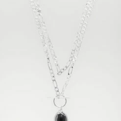 TOU1 Ouroboros Black Onyx Multi Chain Necklace 12 TOU1 Ouroboros Black Onyx Multi Chain Necklace -Cheap Disturbia Shop SS22TS32 Ouroboros Moonstone Multi Chain Necklac4 800x