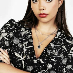 TOU1 Ouroboros Black Onyx Multi Chain Necklace 11 TOU1 Ouroboros Black Onyx Multi Chain Necklace -Cheap Disturbia Shop SS22TS32 Ourobros Moonstone Multichain Necklace 006 800x