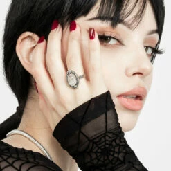 TOU1 SERPENT MOONSTONE RING -Cheap Disturbia Shop TSDIS026 SERPENT MOONSTONE RING 002 800x