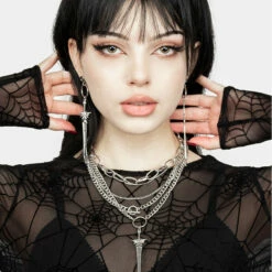 TOU1 SWORD MULTICHAIN NECKLACE -Cheap Disturbia Shop TSDIS062 SWORD MULTICHAIN NECKLACE 002 800x