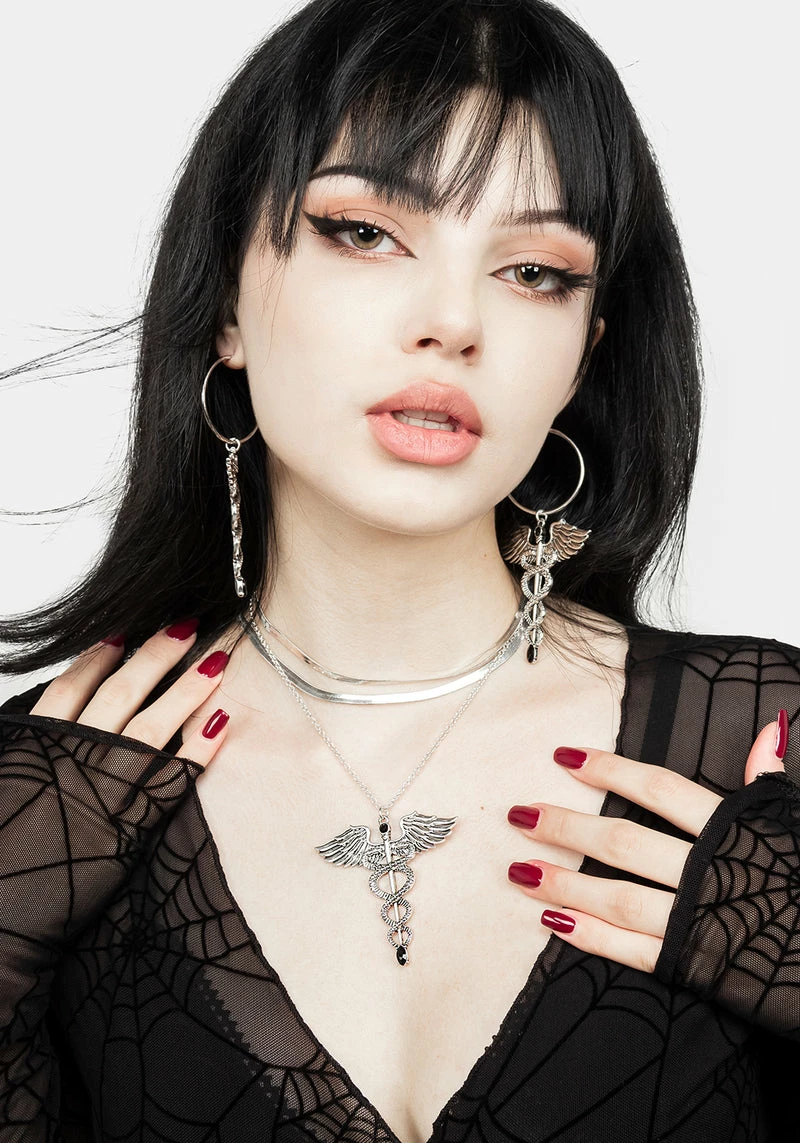 TOU1 CADUCEUS MULTI-CHAIN NECKLACE 1 TOU1 CADUCEUS MULTI-CHAIN NECKLACE