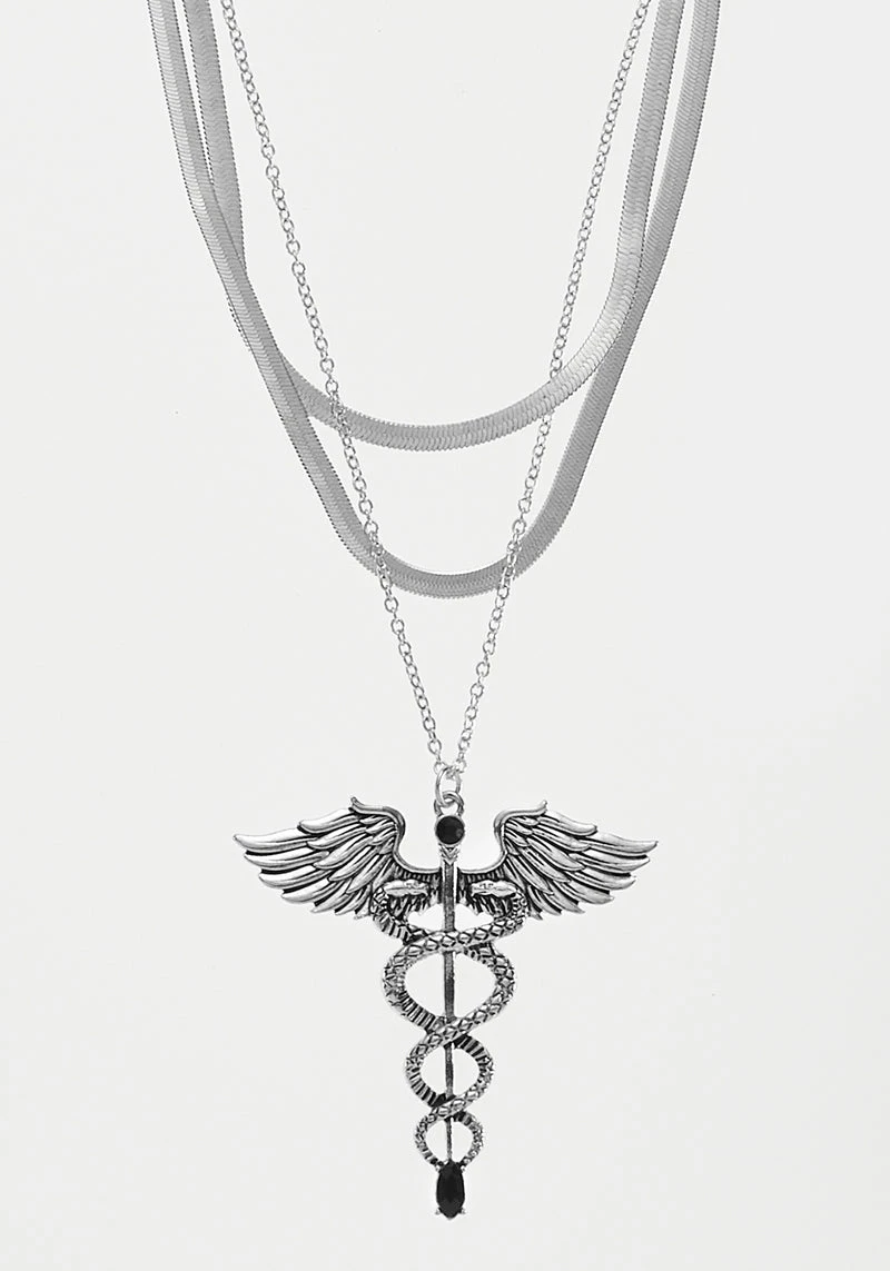 TOU1 CADUCEUS MULTI-CHAIN NECKLACE 2 TOU1 CADUCEUS MULTI-CHAIN NECKLACE - Image 2