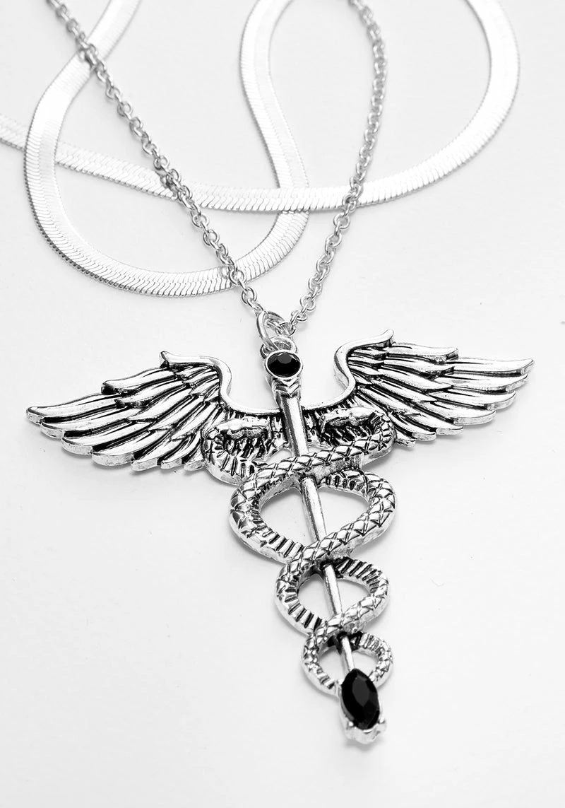 TOU1 CADUCEUS MULTI-CHAIN NECKLACE 3 TOU1 CADUCEUS MULTI-CHAIN NECKLACE - Image 3